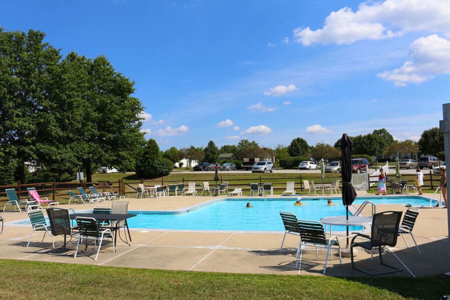 Poolside patio